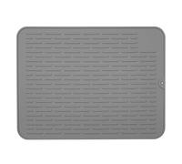 Helilyco Tapis de séchage en silicone antidérapant, résistant à la chaleur pour évier et plan de travail, 40 cm x 30 cm, facile à nettoyer et pliable, tapis de cuisine, tapis de réfrigérateur