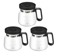 Helilyco Tasse à café en verre résistant à la chaleur avec couvercle de voyage et paille, noir élégant style cafetière pour boissons chaudes et froides 473,6 g
