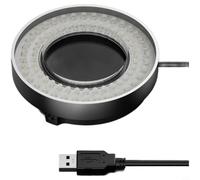 Helilyco USB Dimmable 72 LED pour microscope de lumière annulaire, lampe polarisée, réparation de téléphone, alliage d'aluminium anti-poussière pour source avec bouton de luminosité