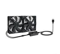 Helilyco Ventilateur de refroidissement USB réglable 120 x 25 mm, silencieux 18-36 dB à double roulement à billes, 3 vitesses de contrôle du routeur PC et de l'électronique (F030122505T-2)