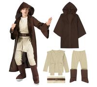 Helimwint Deguisement Costume Cape Enfants: Garcon Tunique MéDiéVale à Capuche Cape Robe Costume Pour Carnaval Halloween Cosplay DéCoration Guerrier Costume Dark Cosplay (L (pour les 10-14 ans))