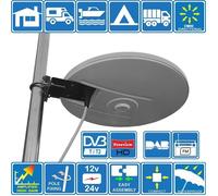 Helio - amplifiée numérique omnidirectionnelle d'antenne TV HD de Gain Haut 33dB TNT DVB-T FM Dab. 12V - 24V idéal pour Camping A25