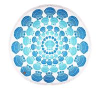 Helio Ferretti Serviette Ronde, Serviette d'été Bleue, Grande Serviette Circulaire.