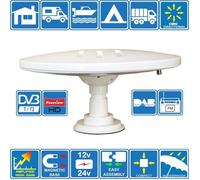 Helio-Magnet amplifiée numérique omnidirectionnelle d'antenne TV HD de Gain Haut 33dB TNT DVB-T2 FM Dab.12V - 24V.[Q69]