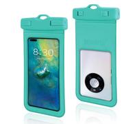 helioflicker Lot de 2 étuis de protection étanches pour téléphone portable iPhone 15 14 13 12 11, cyan, Simple