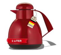 Helios Day Bouteille isotherme rouge 1 l - 6 h au chaud - Garde les boissons chaudes et froides - Avec porte-sachet de thé - Nettoyage facile - Convient pour le thé et le café
