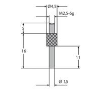 Helios-Preisser Helios-Preisser HM-Insert de mesure M2,5 mm Longueur 10 mm 1,5 mm Quantité:1
