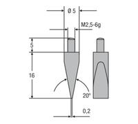 Helios-Preisser Helios-Preisser HM insert de mesure M2,5mm 20G forme cunéiforme surface 0,2mm Quantité:1