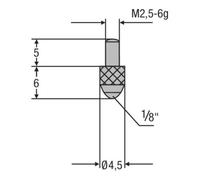 Helios-Preisser Helios-Preisser HM-Insert de mesure M2,5mm Insert à bille 1/8 Quantité:1