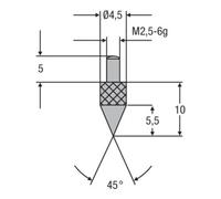 Helios-Preisser Helios-Preisser HM insert de mesure pointe 2,5 mm, 45G Quantité:1