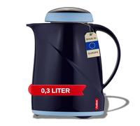 Helios Wave - Bouteille Isotherme - Bleu foncé - 0,3 l - 6 h - Garde Les Boissons Chaudes et Froides - Passe au Lave-Vaisselle - Gaine en Plastique légère et Robuste - Idéal pour Le café et Le thé