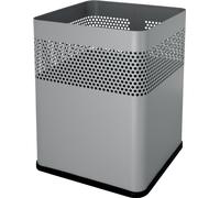 helit acier Corbeille à papier avec décor perforé 15 litres gris moyen