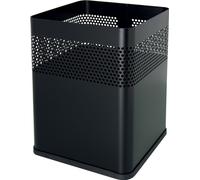 helit acier Corbeille à papier avec décor perforé 15 litres noir