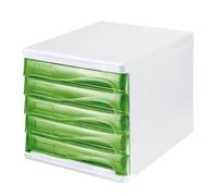 helit h6129450 économie de tiroirs avec 5 compartiments peut être écrit sur Gris/Gris clair/Vert Translucide