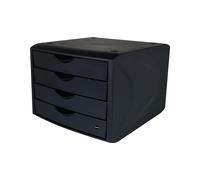 helit H6429595 Boîte de rangement à tiroirs « the green chameleon » en plastique recyclé certifié Blauer Engel Anthracite/noir, 1 pièce