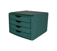 helit H6429552 Boîte de rangement à tiroirs « the green chameleon » en plastique recyclé certifié Blauer Engel vert, 1 pièce