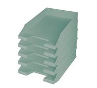HELIT BÜROPROD. helit H2661632 - Corbeille à courrier the green staff, DIN A4-C4, 5 pièces, turquoise, compartiments empilables en plastique recy ertifié Ange Bleu
