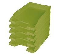 HELIT BÜROPROD. helit H2661653 - Corbeille à courrier the green staff, DIN A4-C4, 5 pièces, vert clair, compartiments empilables en plastique recyclé, certifié Ange Bleu