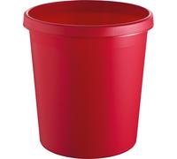 helit Corbeille à papier 18 litres PE ronde rouge