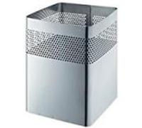 Corbeille à papier Carrée en acier 18 litres - Gris