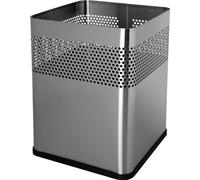 helit Corbeille à papier en inox avec décor perforé 15 litres argent en inox