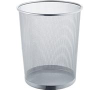 helit Corbeille à papier en maille h2518500 15 litres en métal, argent | Poubelle moderne d'une capacité de 15 l pour le bureau, le télétravail et le lieu de travail