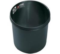 helit - Corbeille à papier en plastique, difficilement Inflammable, 12l, noir Noir G