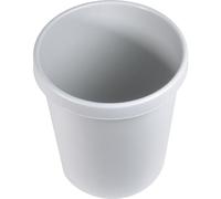 HELIT Corbeille à papier en plastique, rond, 30 litres, gris