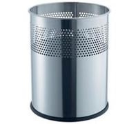 Helit Corbeille à papier, perc‚e de trous, 15 litres, gris Gris G