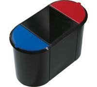 helit Corbeille à papier Trio System ovale PE noir/rouge/bleu