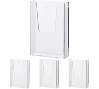 Helit H2350002 - the help wall porte-brochures mural 1 x 1/3 DIN A6, transparent, 1 pièce (Lot de 4)