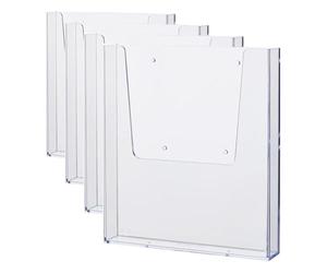 Helit H2350202 - Porte-brochures mural the help wall DIN A4, transparent (Lot de 4)