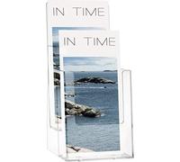 Helit Porte-brochures de table H2351502 – 2 poches pour 1–3 brochures DIN A4, transparent, haut