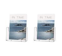 Helit H2352102 Porte-brochures de table pour brochures au format DIN A5, haut, transparent (Lot de 2)