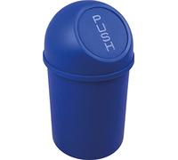 helit H2401034 - Poubelle à poussoir „the flip“ 6 L bleu | Poubelle avec couvercle à pression pour une élimination hygiénique des déchets