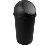 Helit Poubelle en plastique Push the Flip à couvercle – 25 L – Noir