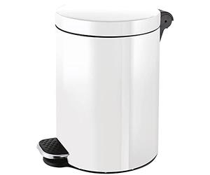 helit H2404005 - Poubelle à pédale à ions d'argent, "the knight", 3 litres, blanc
