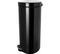 helit H2404395 - Poubelle à pédale à ions d'argent, "the knight", 30 litres, noir