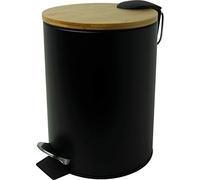 Helit H2404495 - Poubelle à pédale „the bamboo“ 3 L noir