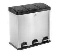 Helit Poubelle de tri sélectif H2405200 3 x 20 L inox à pédale