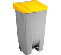 helit h2405518 - Volume de tretabfallbehälter à roulettes 120 l, gris/jaune
