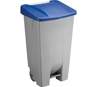 helit h2405534 - Volume de tretabfallbehälter à roulettes 120 l, gris/bleu