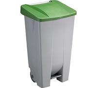 helit h2405551 - Poubelle Volume de tretabfallbehälter à roulettes 120 l, grisvert