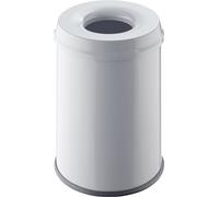 Helit Poubelle à papier en acier anti-feu 15 litres Gris clair