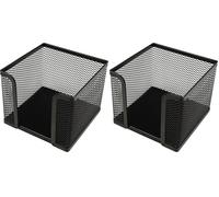 Helit h2518495 - Bloc-notes Mesh, 10 x 10 x 8 cm, noir (Lot de 2)