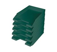 Helit H2661652 - Corbeille à courrier "the green staff", DIN A4-C4, en plastique recyclé certifié Ange Bleu, vert, 5 pièces