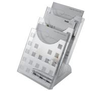 helit H6102702 - Présentoir de table the step grid DIN A4, 3 casiers