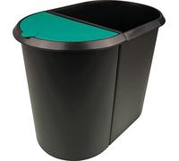 helit H6103994 - Corbeille à papier „the double“ noir/vert 29 L
