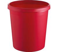 Helit Corbeille à papier H6105825 ronde 18 L Plastique PE Rouge