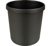 Helit Corbeille à papier en plastique H6106395, difficilement inflammable, 12 L, noir